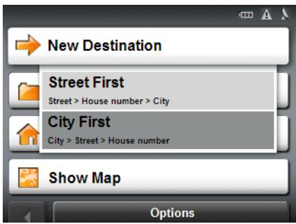 NAVIGON 2120 - Specifying a city first - 1