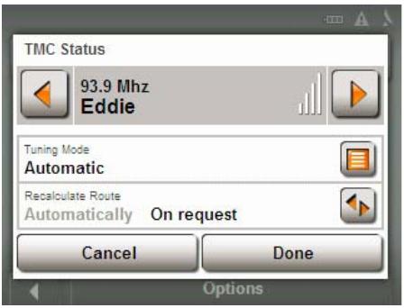 NAVIGON 2120 - TMC Settings Window - 1