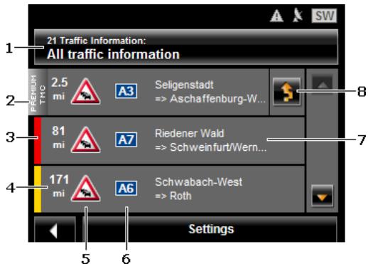 NAVIGON 2200 - Displaying traffic information - 1