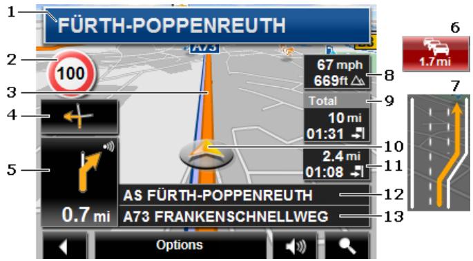 NAVIGON 2200 - Map in Navigation mode - 1