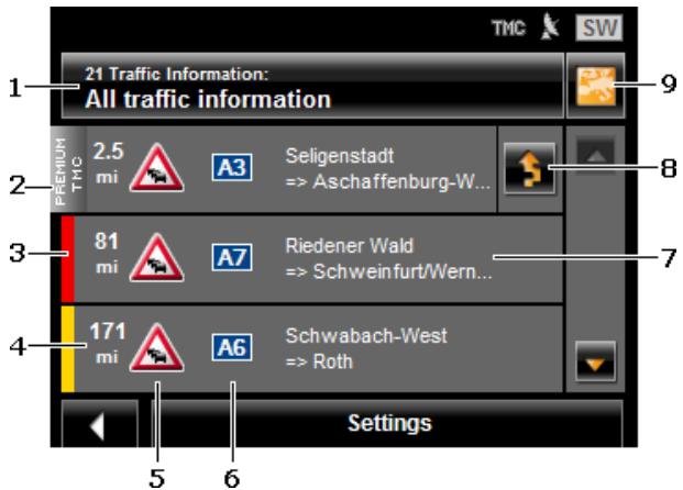NAVIGON 2300 - Displaying traffic information - 1