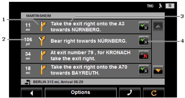 NAVIGON 4300 - Turn-by-Turn List - 1