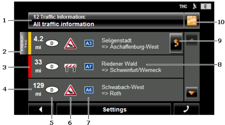 NAVIGON 4300 - Displaying traffic information - 1