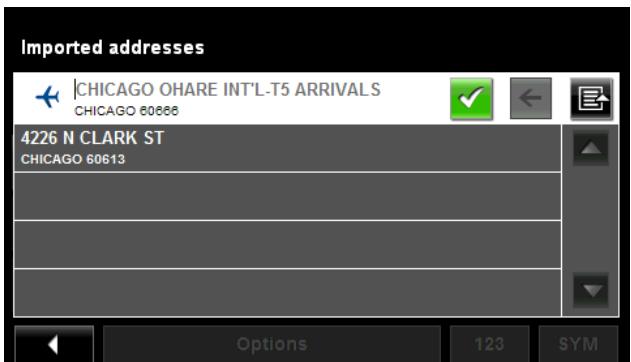 NAVIGON 8100T - Selecting a destination Imported from Outlook - 1