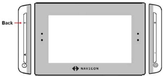 NAVIGON 8100T - Returning to the Previous Window - 1