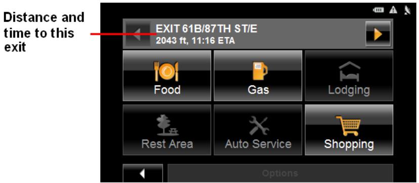 NAVIGON 8100T - Finding POIs at Highway Exits Using the Exit Guide - 5