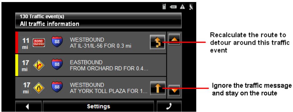 NAVIGON 8100T - Requesting a route recalculation - 3
