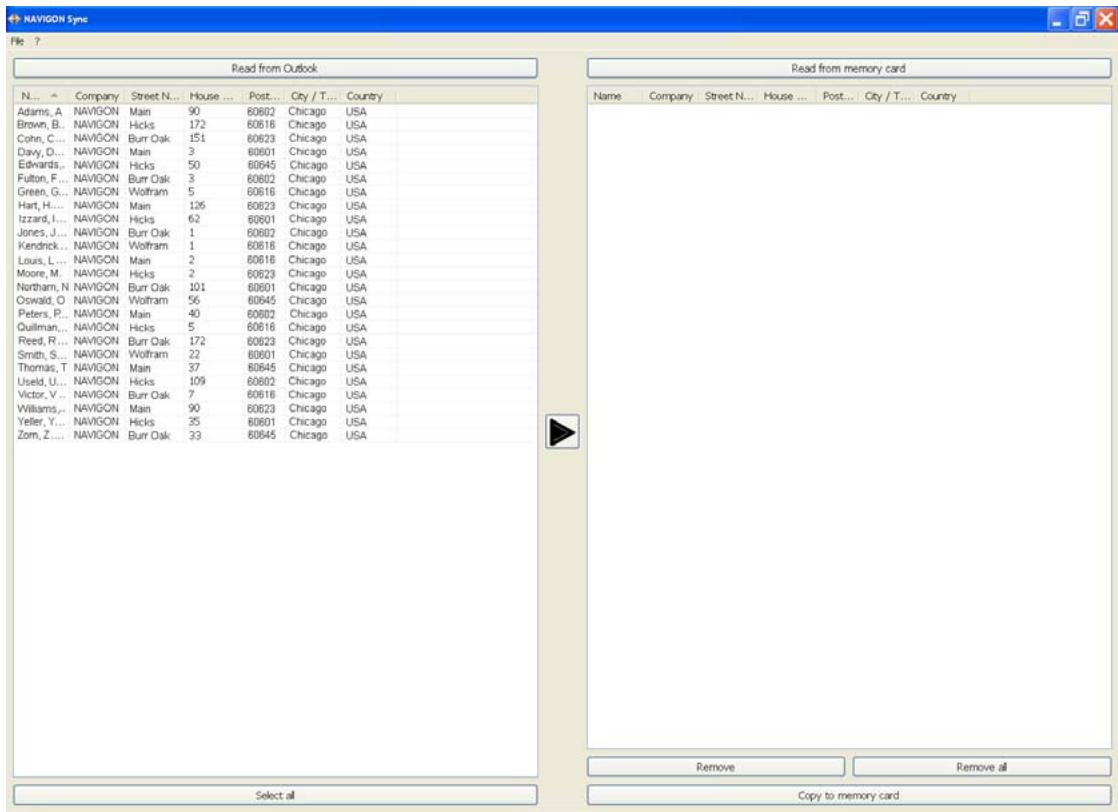 NAVIGON 8100T - Copy Outlook Contact Information to the NAVIGON 8100T - 3