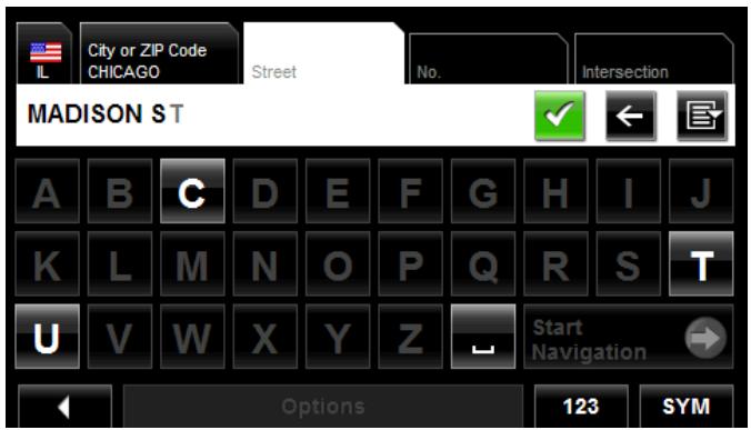 NAVIGON 8100T - Enter the city name or Postal code, then tap OK). - 2