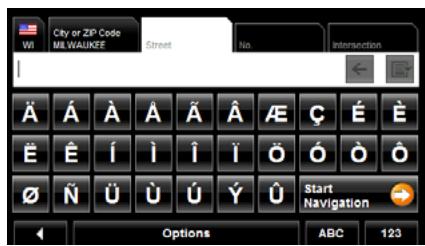 NAVIGON 8100T - Special character/symbol keyboard - 1