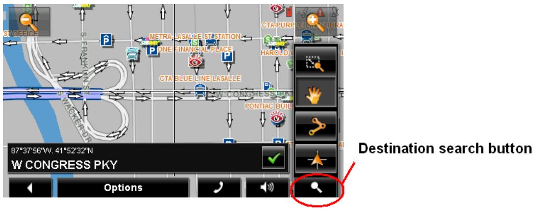 NAVIGON 8100T - Selecting a destination by tapping the map - 2