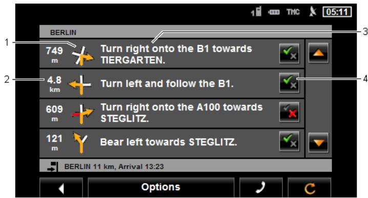 NAVIGON PREMIUM 40 LIVE - Turn-by-Turn List - 1