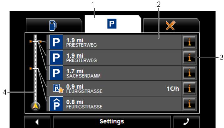 NAVIGON PREMIUM 40 LIVE - Displaying POIs along the route - 3