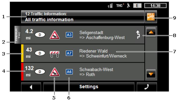 NAVIGON PLUS 70 - Displaying traffic information - 1