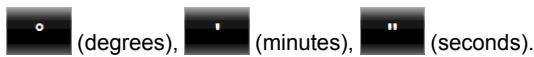 ◦ (degrees), ′ (minutes), ″ (seconds).