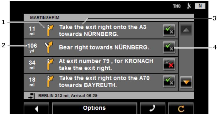 NAVIGON 6310 - Turn-by-Turn List - 1