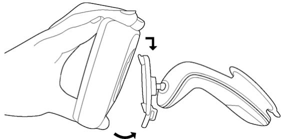 NAVIGON 6310 - Inserting the navigation device into the cradle - 1