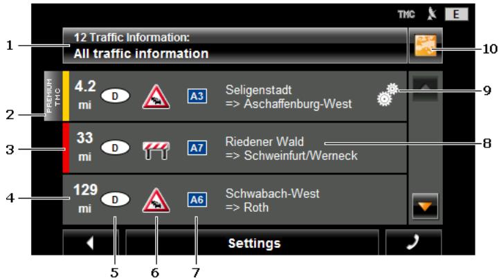 NAVIGON 6310 - Displaying traffic messages - 1