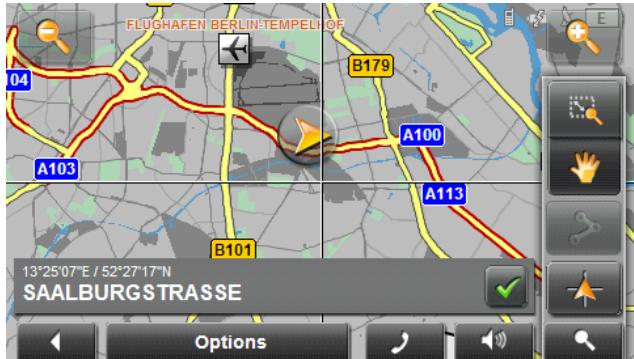 NAVIGON 7110 - Map in Destination search mode - 1
