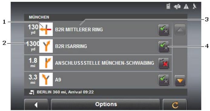 NAVIGON 7110 - Turn-by-Turn List - 1