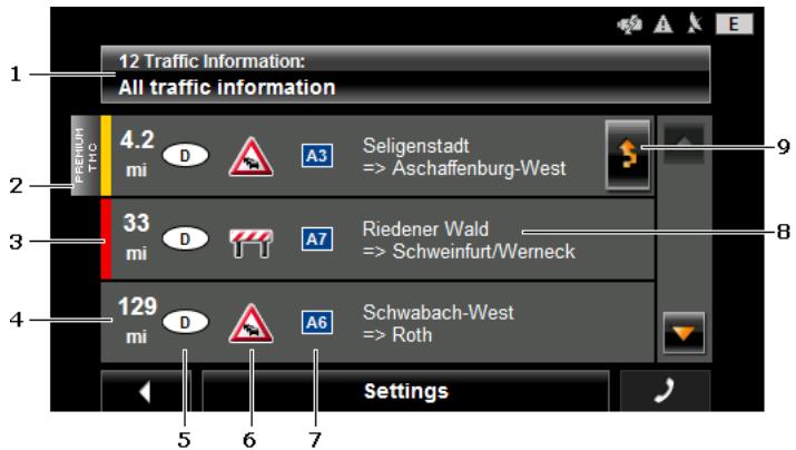 NAVIGON 7210 - Displaying traffic information - 1