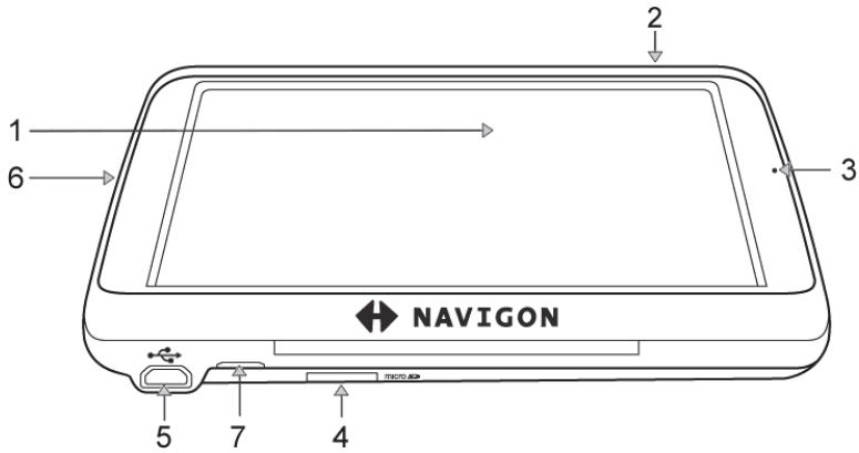 NAVIGON 40 EASY - Description of the navigation device - 1