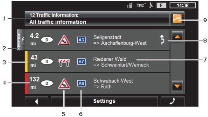 NAVIGON 40 PLUS - Displaying traffic information - 1
