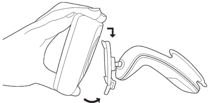 NAVIGON 40 PLUS - Inserting the navigation device into the cradle - 1