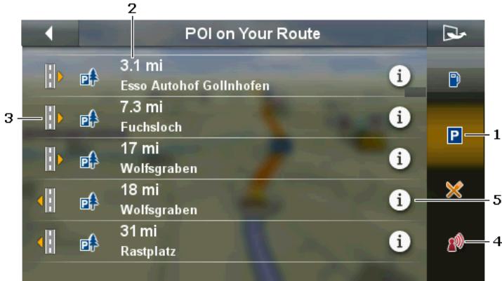 NAVIGON 42 PREMIUM - Displaying POIs along the route - 3
