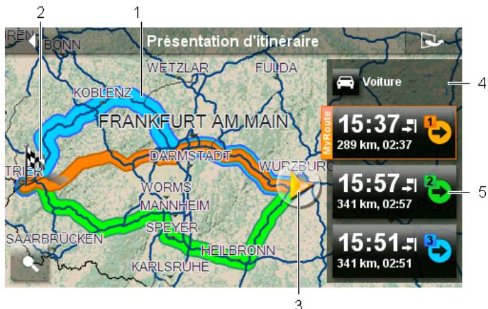 NAVIGON 92 PLUS - Carte au mode présentation d'itinéraire - 1