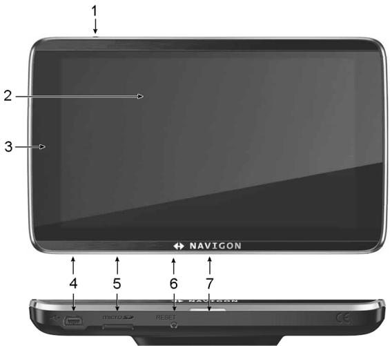 NAVIGON 92 PLUS - Description de l'appareil de navigation - 1