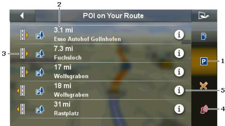 NAVIGON 92 PREMIUM - Displaying POIs along the route - 6