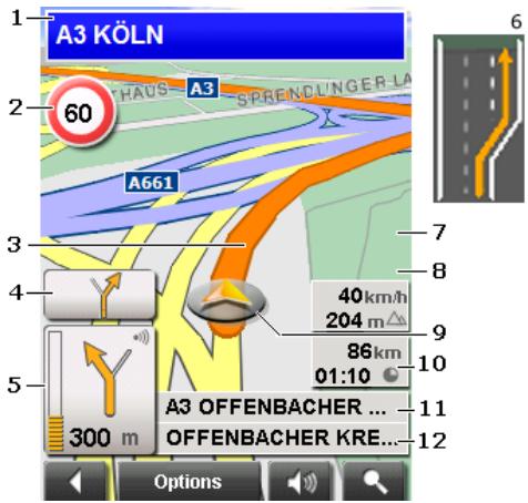 NAVIGON MN7 PDA - Map in Navigation mode - 1