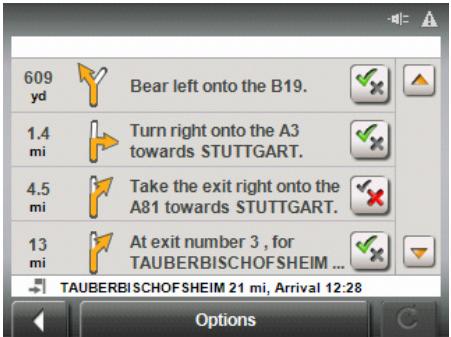 NAVIGON MN7 PDA - Turn-by-Turn List - 1