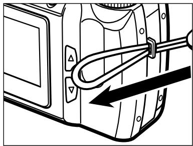 MINOLTA DIMAGE E201 - ATTACHING THE CAMERA STRAP - 1