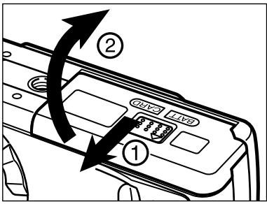 MINOLTA DIMAGE E201 - Always turn off the camera before inserting or removing a CompactFlash card otherwise the data on the card could be lost, and the card may be damaged. - 1