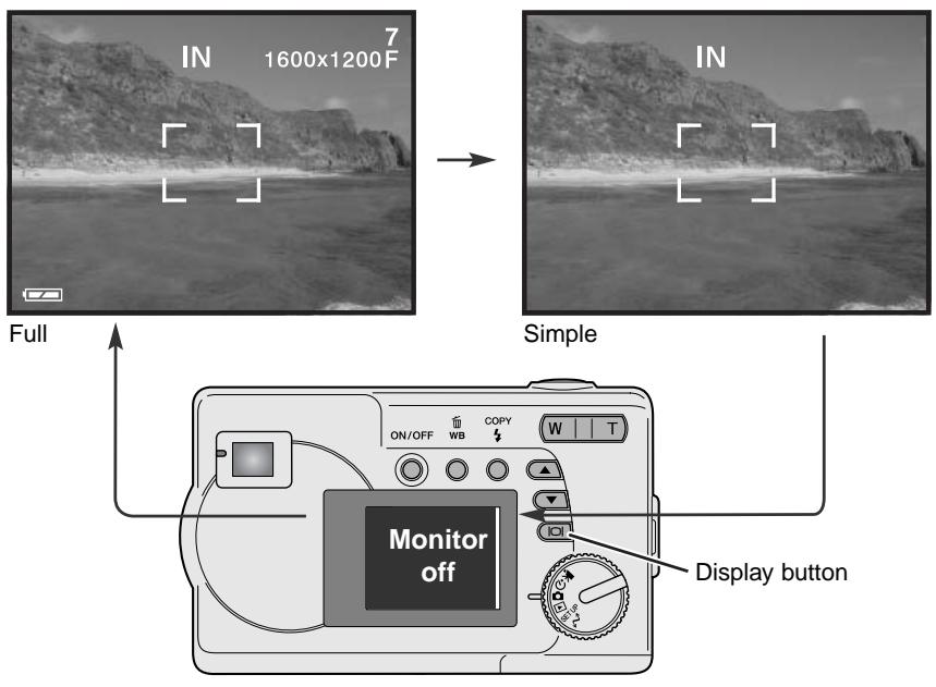 MINOLTA DIMAGE E223 - Display button - recording mode - 1
