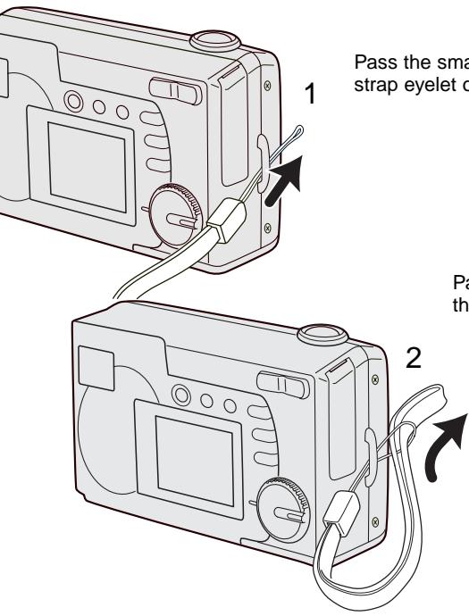 MINOLTA DIMAGE E223 - Attaching the hand strap - 1