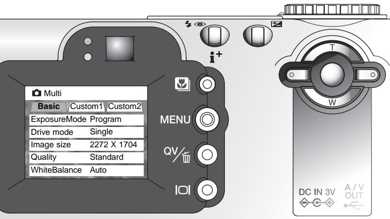 MINOLTA DIMAGE F100 - Navigating the multi-function recording mode menu - 6