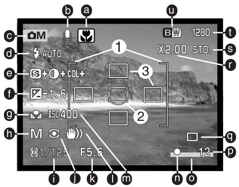 MINOLTA DIMAGE F100 - Multi-function recording mode display - 1