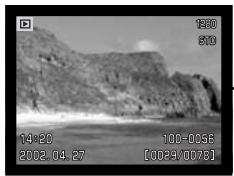 MINOLTA DIMAGE F100 - Display button – playback mode - 1