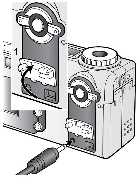 MINOLTA DIMAGE F100 - Always turn off the camera before changing between power supplies. - 2