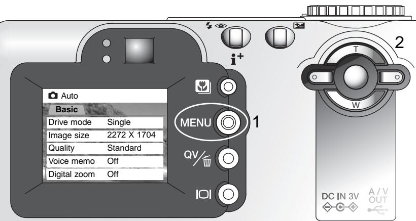 MINOLTA DIMAGE F100 - Navigating the auto-recording mode menu - 5