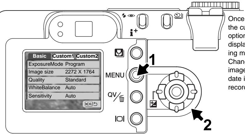 MINOLTA DIMAGE F200 - Navigating the multi-function recording mode menu - 6