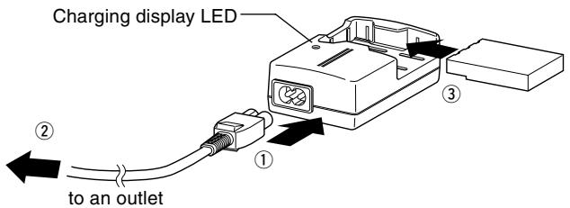 MINOLTA DIMAGE G400 - Charging the (supplied) Battery Pack - 1