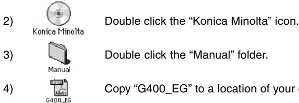 MINOLTA DIMAGE G400 - - Installing the "DiMAGE G400, DiMAGE Viewer INSTRUCTION MANUAL" - 1