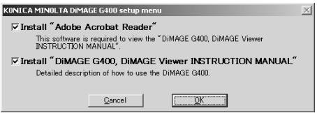 MINOLTA DIMAGE G400 - ● Installing the included software (CD-ROM) and G400 INSTRUCTION MANUAL - 1