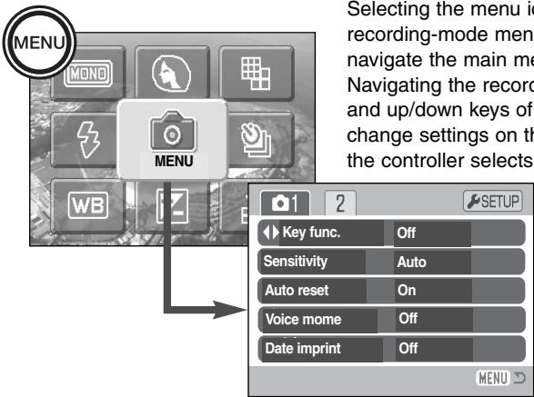 MINOLTA DIMAGE X20 - NAVIGATING THE RECORDING-MODE MENU - 1