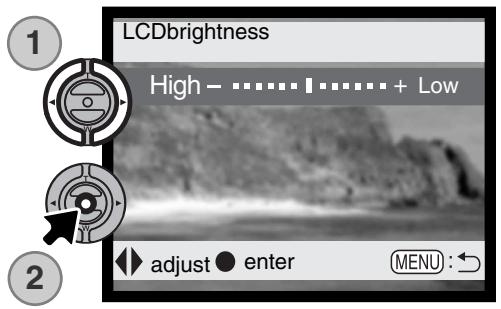 MINOLTA DIMAGE X20 - LCD MONITOR BRIGHTNESS - 1