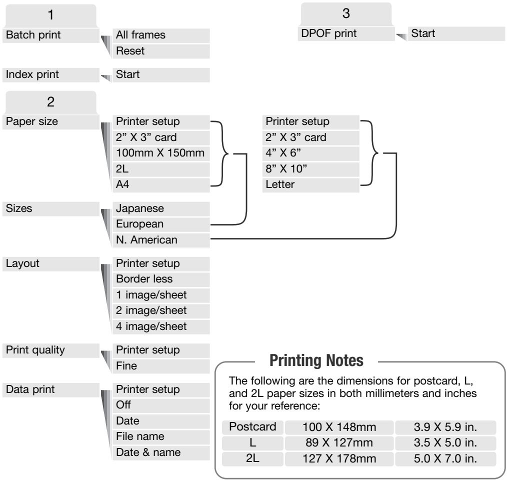 MINOLTA DIMAGE X31 - NAVIGATING THE PICTBRIDGE MENU - 6